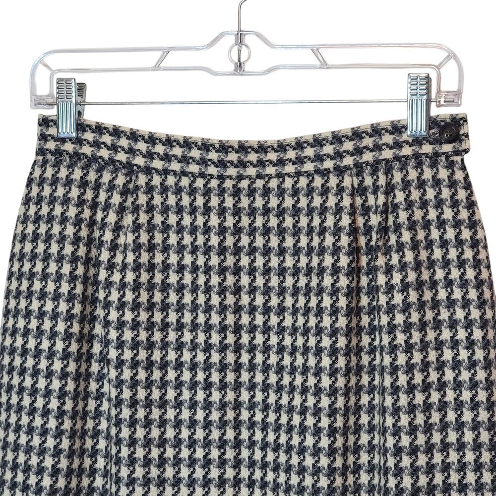 Pendleton Wool Houndstooth Pencil Midi Skirt Blac… - image 3